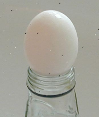 Sådan får et æg i en flaske. Få en glasflaske og en skrællet, hårdkogte æg.