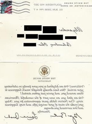 Hvordan kontakter præsidenten for De Forenede Stater. Forbered konvolutten.