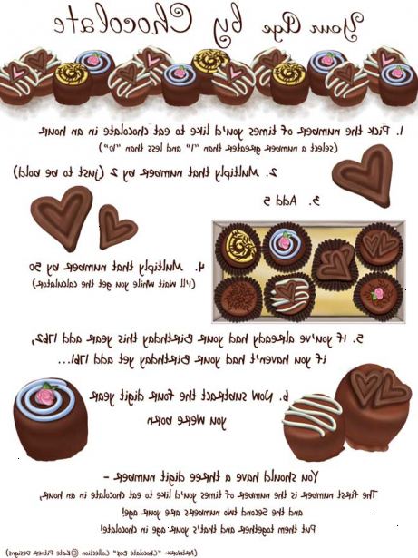 Hvordan til at beregne din alder ved at chokolade. Bestemme, hvor mange gange om ugen du spiser eller ønsker at spise chokolade.