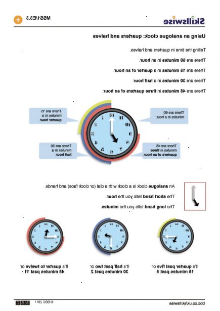 Sådan læser et ur. Kig på tallene på omkredsen af urskiven.